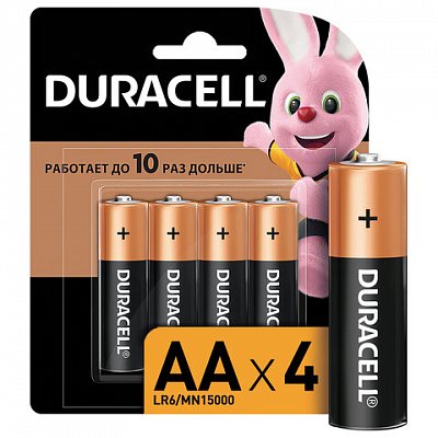 Батарейки Duracell AA/316/LR6, 1.5В, алкалиновые, 4 шт. в блистере