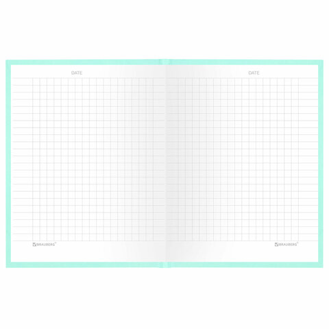 Блокнот МАЛЫЙ ФОРМАТ 110×147 мм, А6, 80 л., твердый, клетка, BRAUBERG «Minimal», мятный