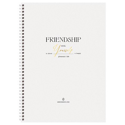 Тетрадь 80л., А4, клетка на гребне GreenwichLine «Friendship», матовая ламинация, тиснение фольгой, 80г/м2