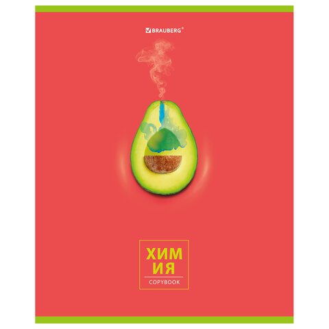 превью Тетрадь предметная «AVOCADO» 48 л., глянцевый лак, ХИМИЯ, клетка, BRAUBERG