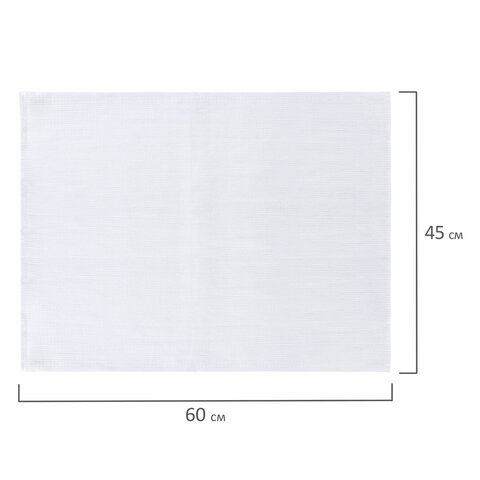 Салфетки ВАФЕЛЬНЫЕ отбеленные, 45×60 см, плотность 160(±10) г/м2, КОМПЛЕКТ 10 шт., ЛЮБАША