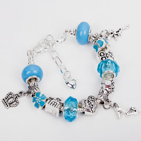 Набор для создания бижутерии и украшений 66 элементов Аквамарин, бусины, браслеты, подвески, BRAUBERG KIDS