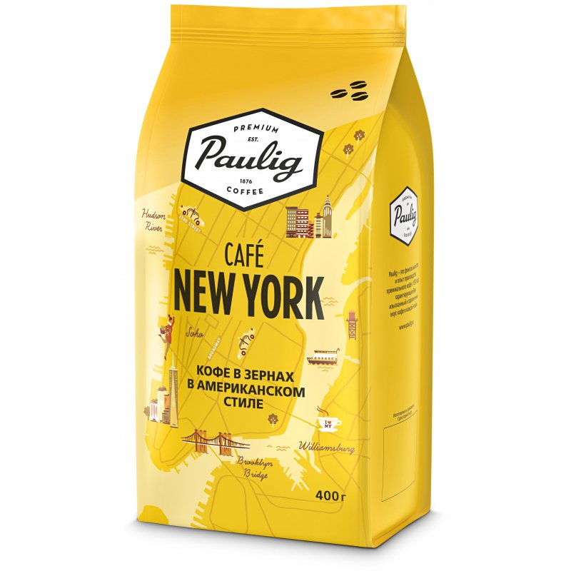 Кофе в зернах Paulig New York 100% арабика 400 г