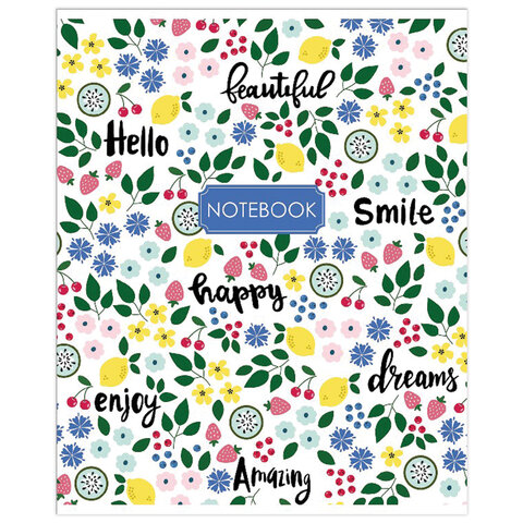 Тетрадь А5, 48 л., HATBER-ECO скоба, офсет №2 ЭКОНОМ, клетка, обложка мелованная бумага, «Паттерн»