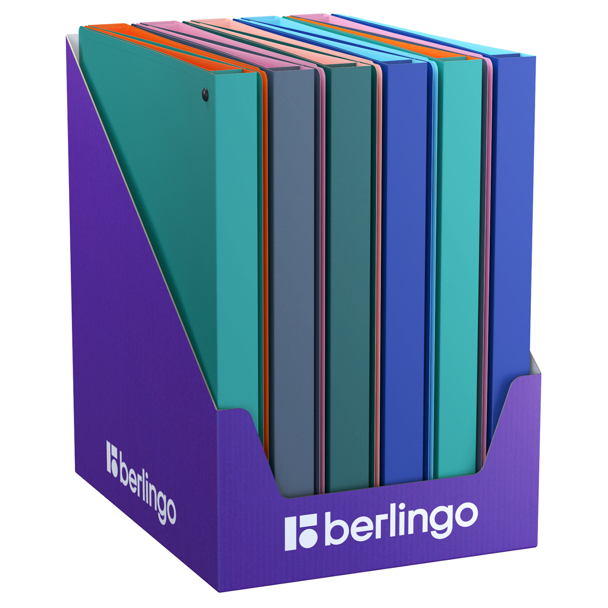 Папка на 4 кольцах Berlingo «Soft Touch Pro» A4, 25мм, 700мкм, D-кольца, с внутр. карманом, софт-тач, ассорти