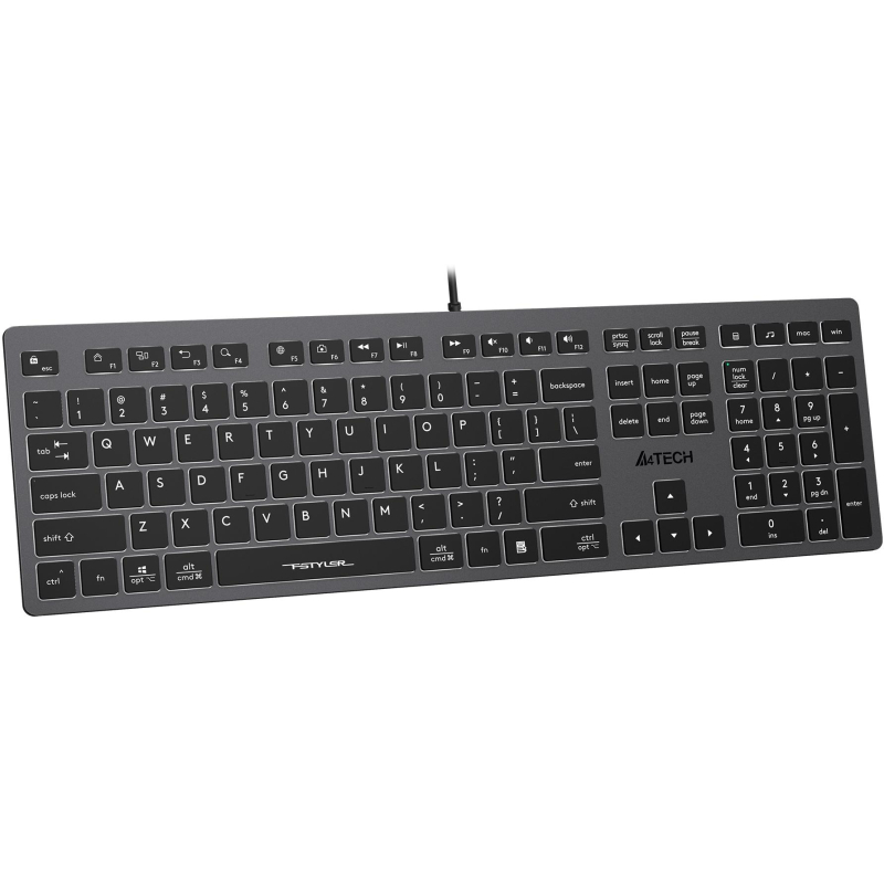 Клавиатура A4Tech Fstyler FX60 серый USB slim LED (FX60 GREY / WHITE)