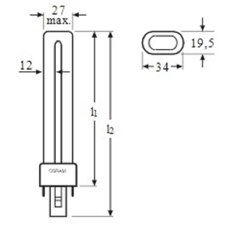 Лампа люминесцентная Osram CFL Dulux S 11W/840 11 Вт G23 S 4000 К (4050300010618)