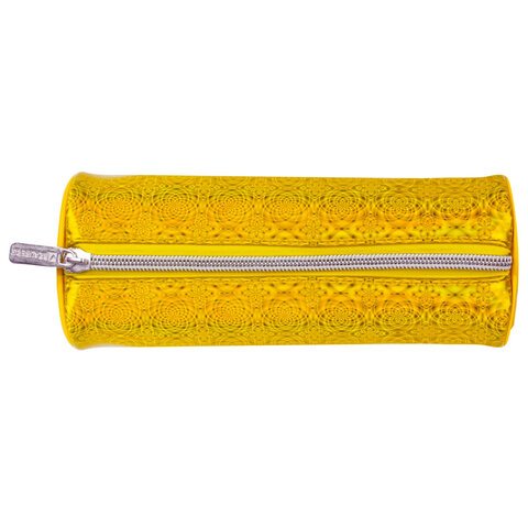 Пенал-тубус BRAUBERG, мягкий, «Glitter Gold», 20×7×7 см, 229016
