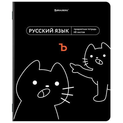 Тетрадь предметная МЕМЫ 48 л., TWIN-лак, РУССКИЙ ЯЗЫК, линия, подсказ, BRAUBERG