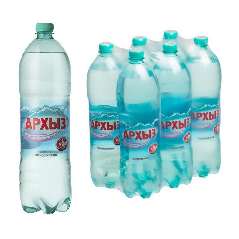 превью Вода минеральная Архыз газированная 1.5 литра (6 штук в упаковке)