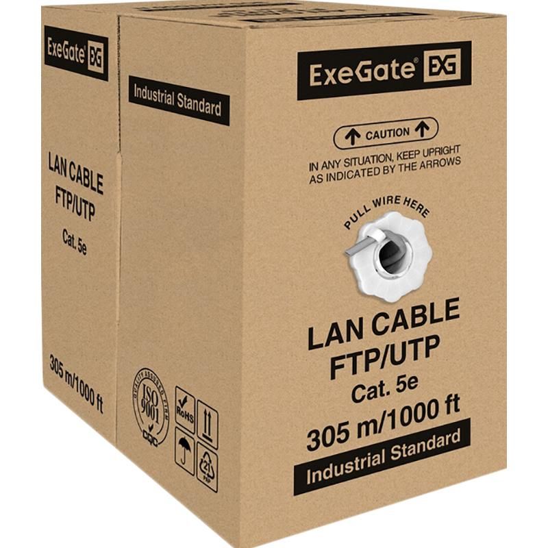 Кабель ExeGate UTP4-C5e-CCA-S25-IN-PVC-GY-305 UTP кат.5e арт. 1292095 ...