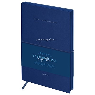 Ежедневник недатированный, А5, 136л., кожзам, Greenwich Line «Mysterious soul. Bright blue», тон. блок, цветной срез