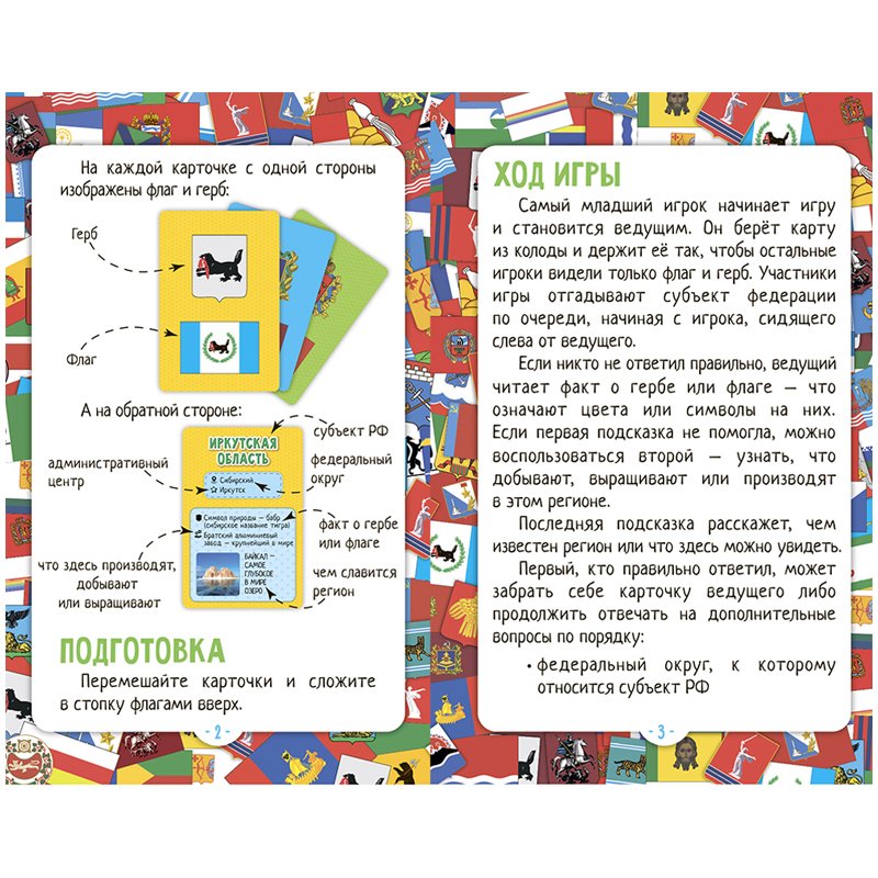 Игра настольная ГЕОДОМ «Флагомания. Россия», 85 карточек, картонная коробка