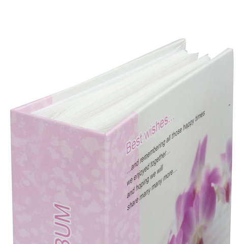 Фотоальбом BRAUBERG на 100 фотографий 10×15 см, твердая обложка, «Орхидеи», бело-розовый