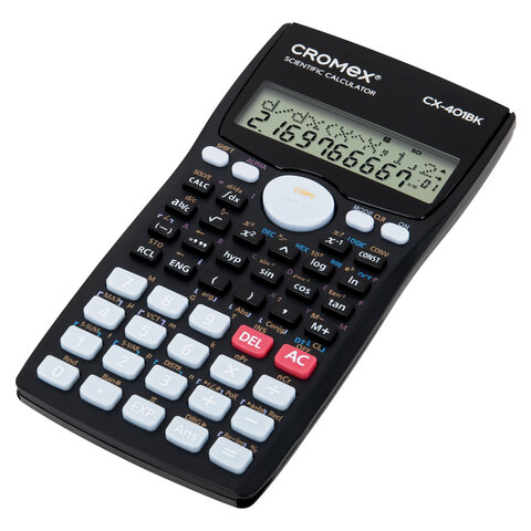 Калькулятор инженерный CROMEX (КРОМЕКС) CX-401BK (155×80 мм), 401 функция, 10+2 разрядов, черный, 273833