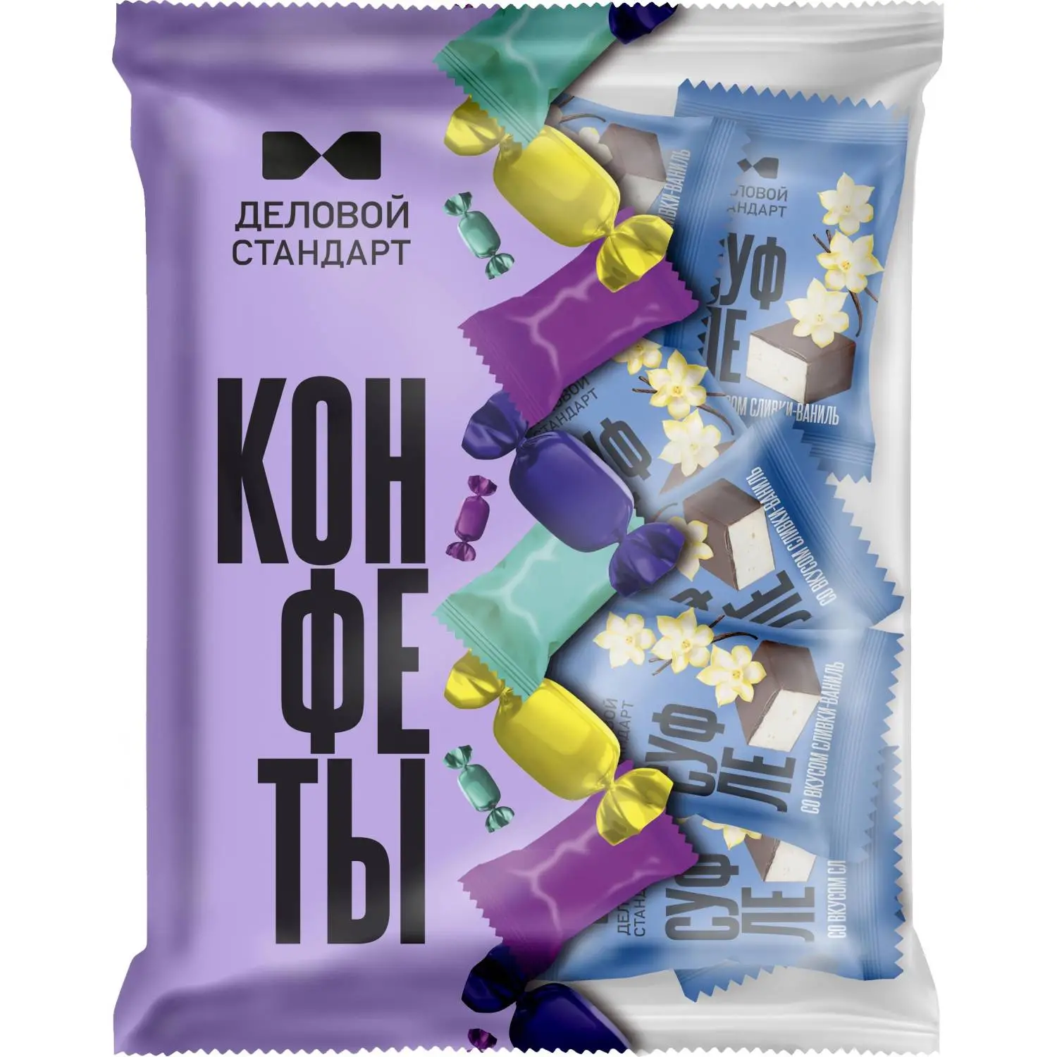 превью Конфеты глазированные Деловой Стандарт суфле со вкусом сливки-ваниль, 500г