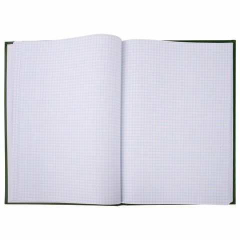 Книга учета 96 л., клетка, твердая, бумвинил, офсет, герб, А4 (200×290 мм), BRAUBERG, зеленая
