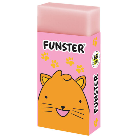 Ластик FUNSTER (ФАНСТЕР) «ANIMALS», 50×24х10 мм, прямоугольный, картонный держатель, экологичный ПВХ, ассорти