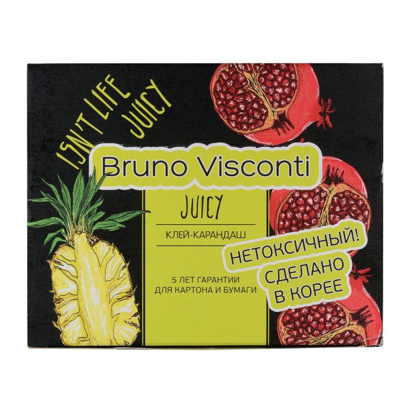 Клей-карандаш 22г Bruno Visconti на PVP основе Juicy 40-0013