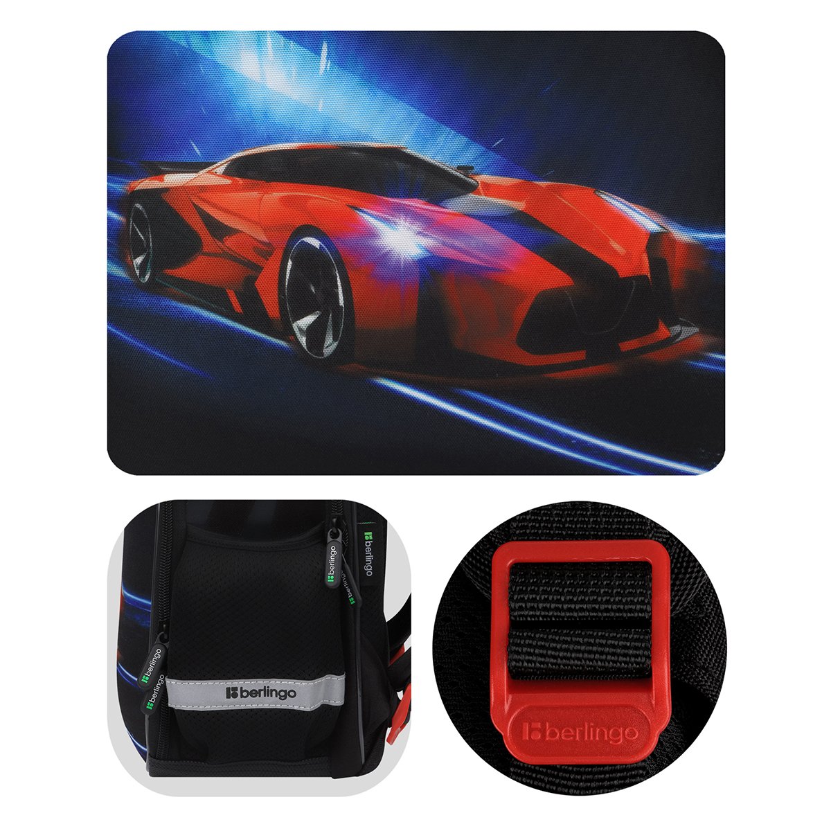 Ранец Berlingo Expert Mini «No red lights» 36×27×14см, 2 отделения, 2 кармана, анатомическая спинка