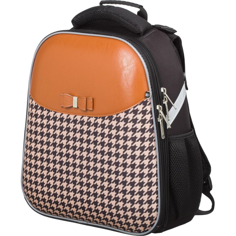 Ранец №1School Basic Fashion беж+черный, 2 отд., эргоном. спинка