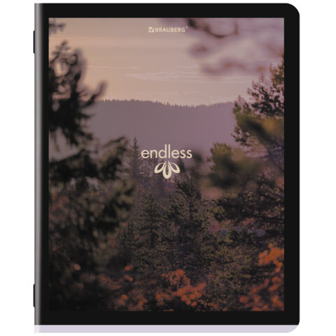 Тетрадь А5, 48 л., BRAUBERG, скоба, клетка, матовая ламинация, «Природа», (микс в спайке)