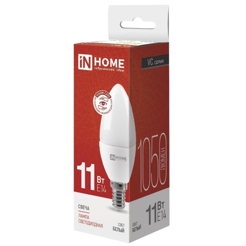 Лампа светодиодная LED-СВЕЧА-VC 11Вт 230В Е14 4000К 1050 Лм IN HOME
