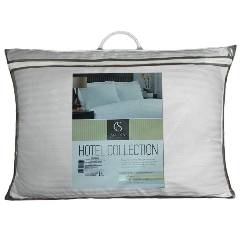 Подушка Селена Hotel collection 50×70 см искусственный лебяжий пух/страйп-сатин