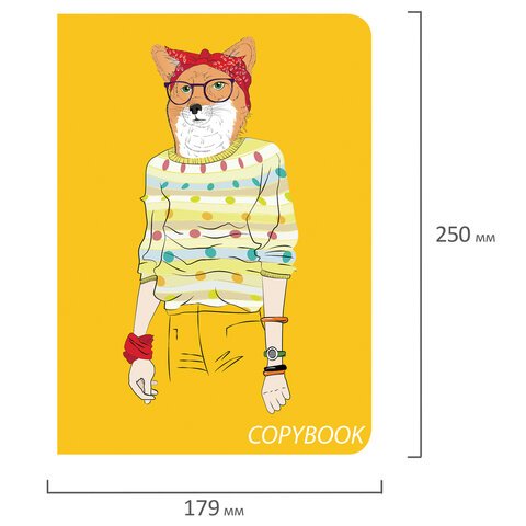 Тетрадь 60 л. в клетку обложка SoftTouch, бежевая бумага 70 г/м2, сшивка, В5 (179×250 мм), FOXY, BRAUBERG