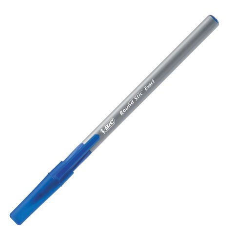 Ручки шариковые с грипом BIC «Round Stic Exact», НАБОР 4 шт./3 ЦВЕТА (синий, черный, красный), линия письма 0.32 мм, блистер