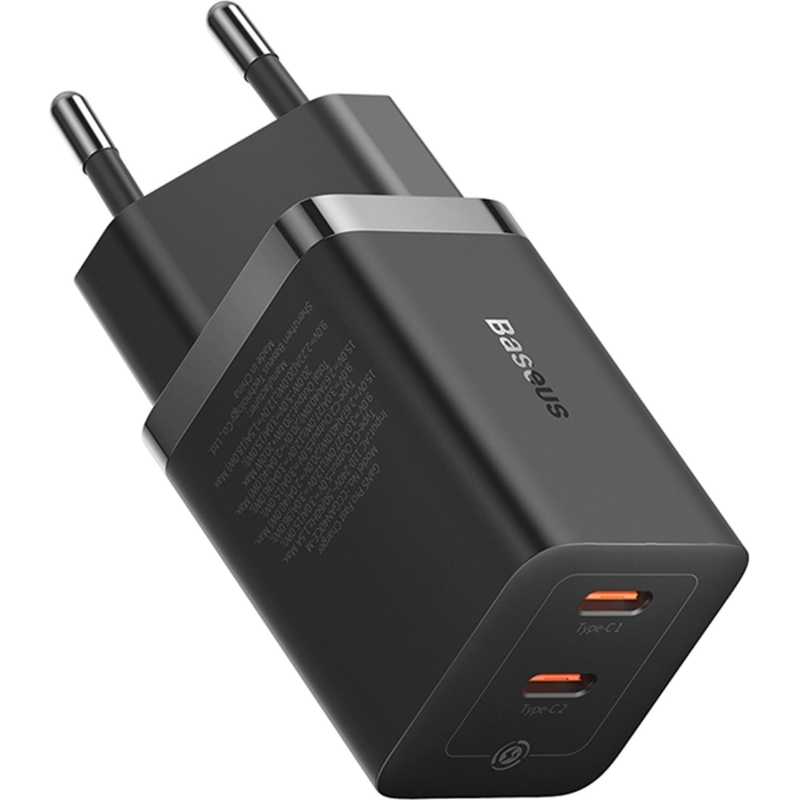 Зарядное устройство сетевое Baseus GaN5 Pro USB-C+C 40W черный