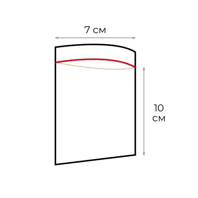 Пакет с замком (Zip Lock) 7×10 см, 80 мкм, 100 шт/упак