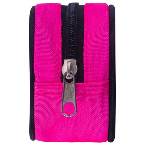 Пенал-косметичка BRAUBERG овальный, полиэстер, «Pink», 22×9×5 см, 229270