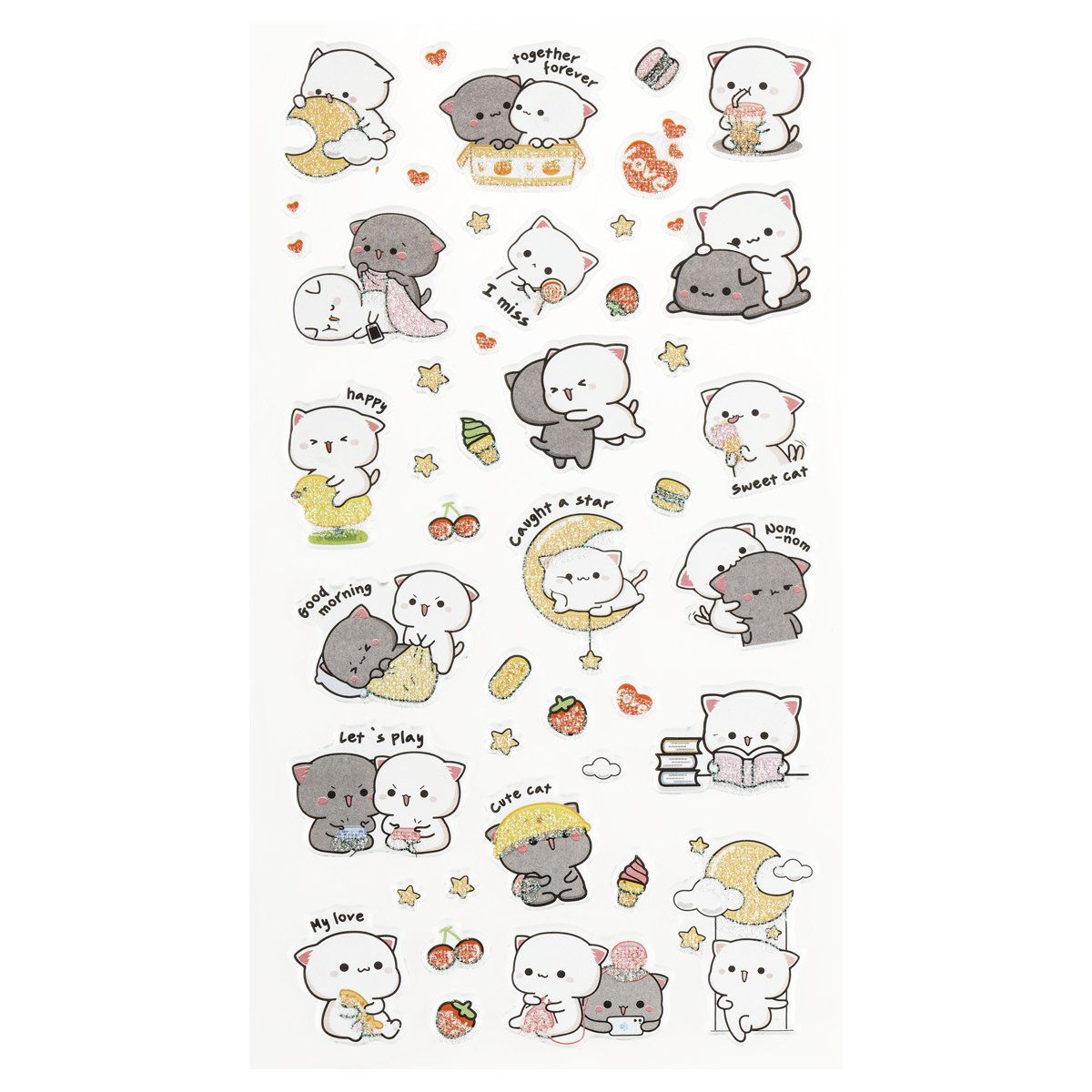 Наклейки объемные MESHU «Cute kittens», 10×23см, пакет европодвес