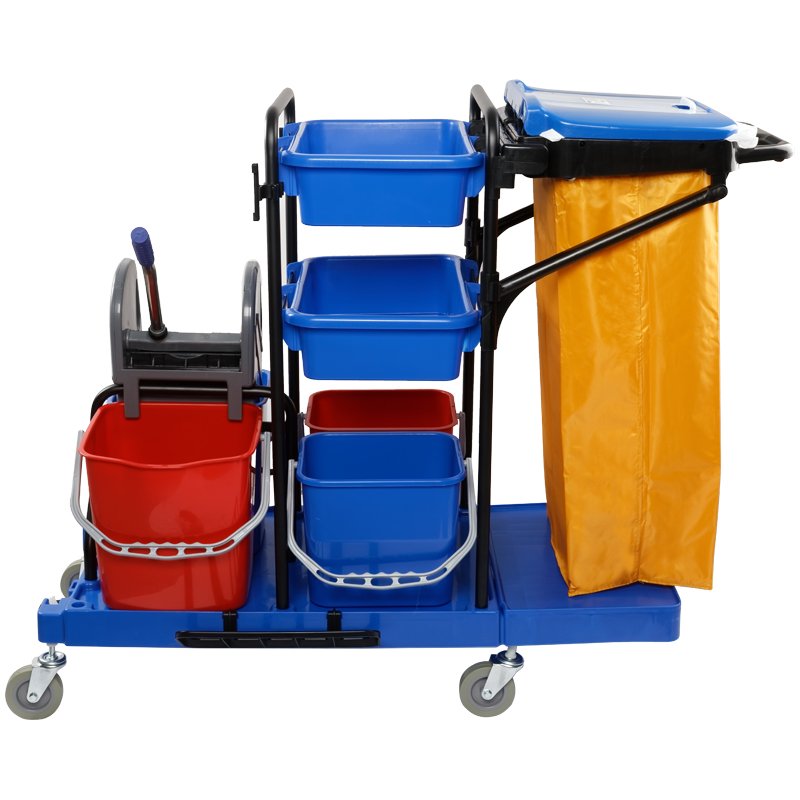 Тележка уборочная OfficeClean Professional ведра 2×20л, 2×11л, отжим, держ. д/мешка, мешок, 2поддона