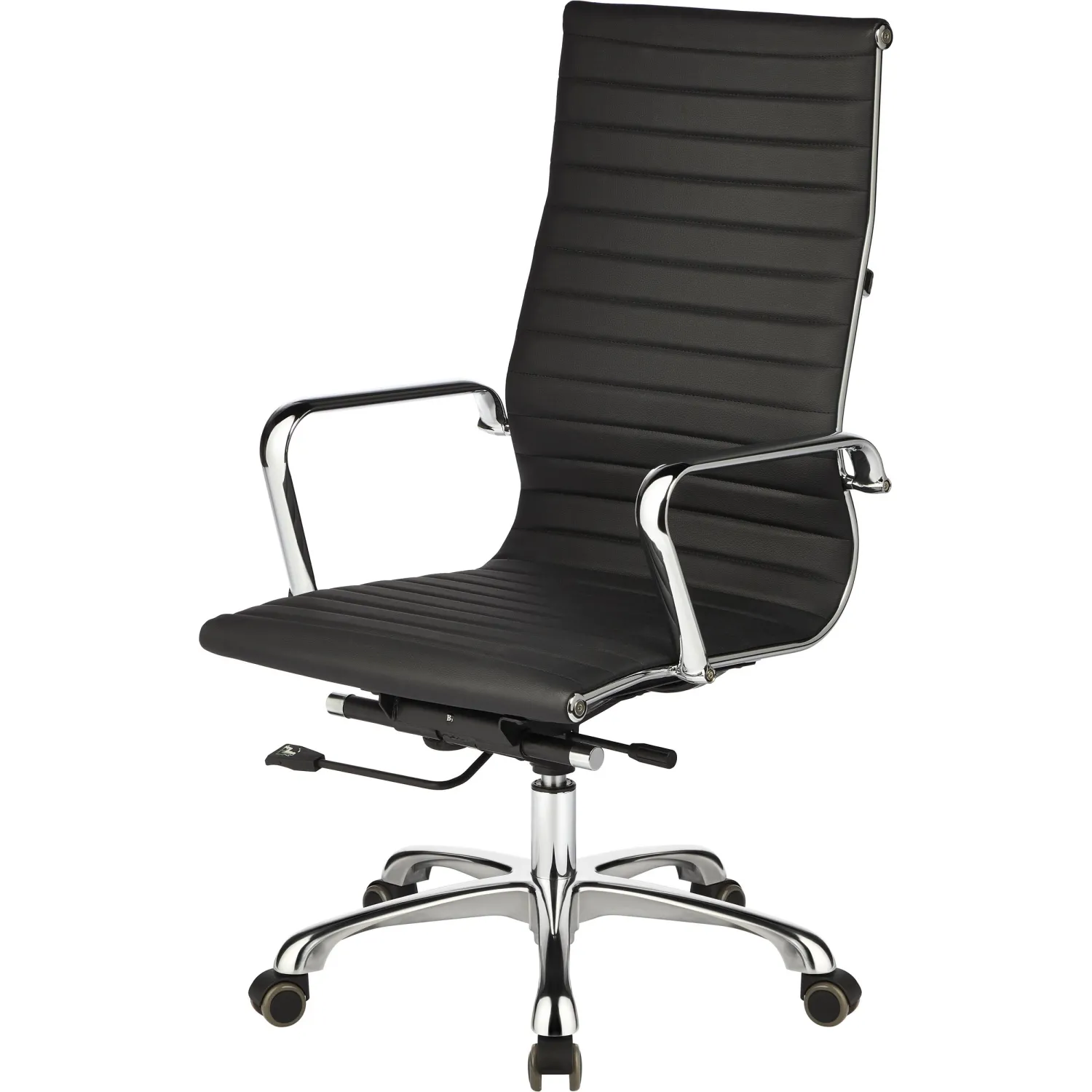 Кресло для руководителя Комус Мебель (Easy Chair) 705 чёрное (экокожа, металл хромированный)