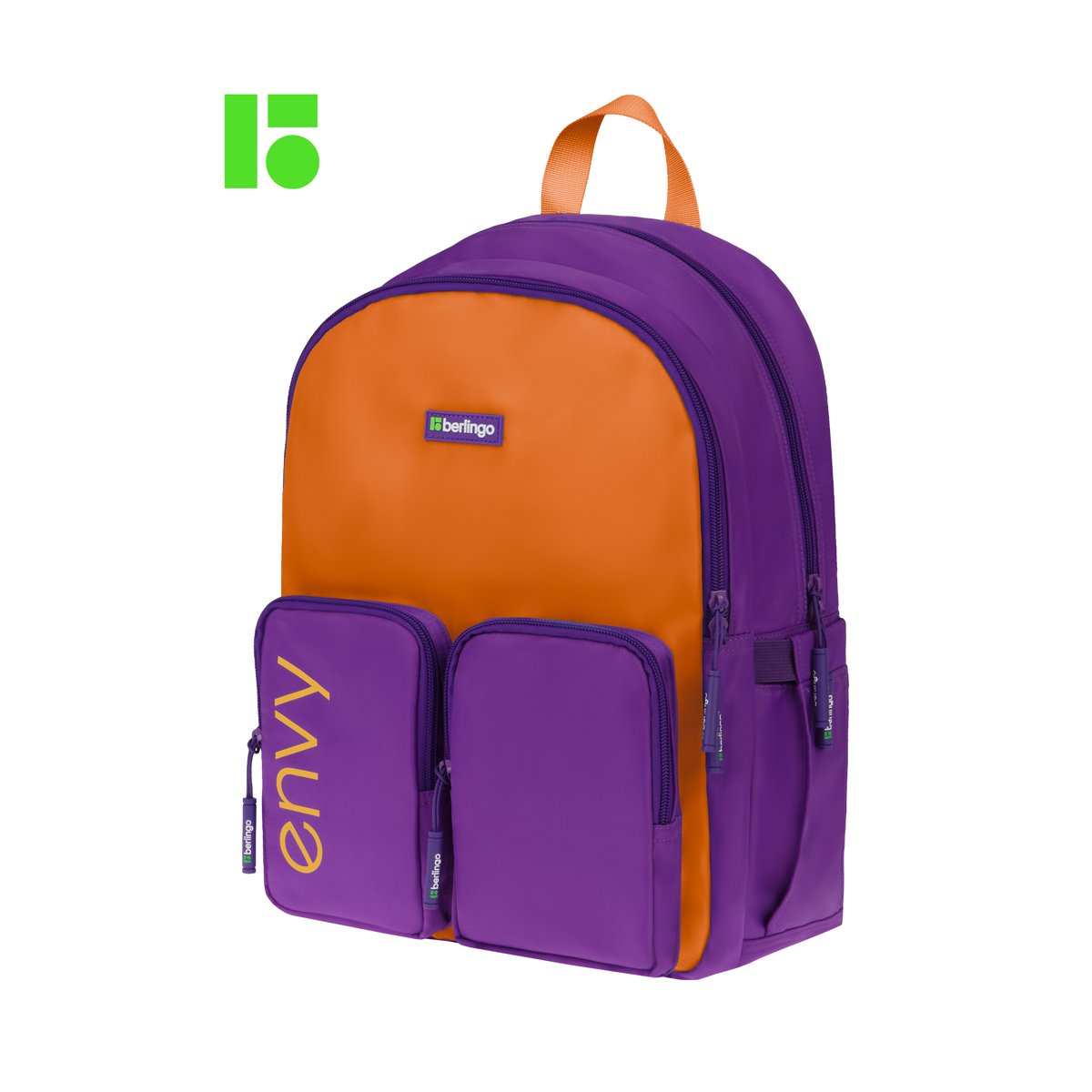 Рюкзак Berlingo «Envy» 2 отделения, 4 кармана, уплотненная спинка, 39×28×17см, оранжевый