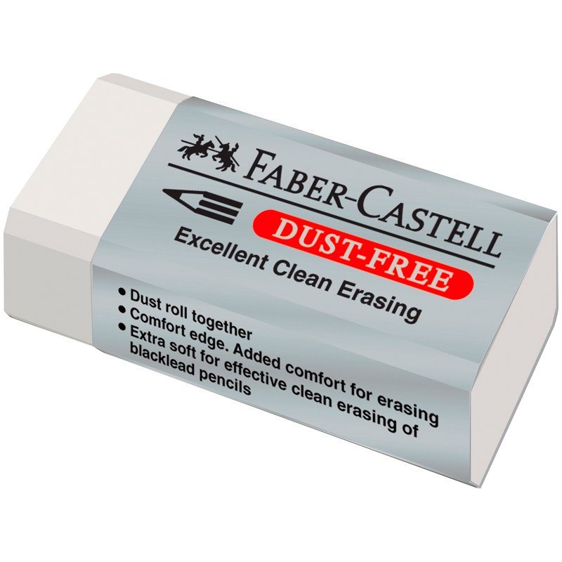 превью Ластик Faber-Castell «Dust Free», прямоугольный, картонный футляр, 41×18.5×11.5мм