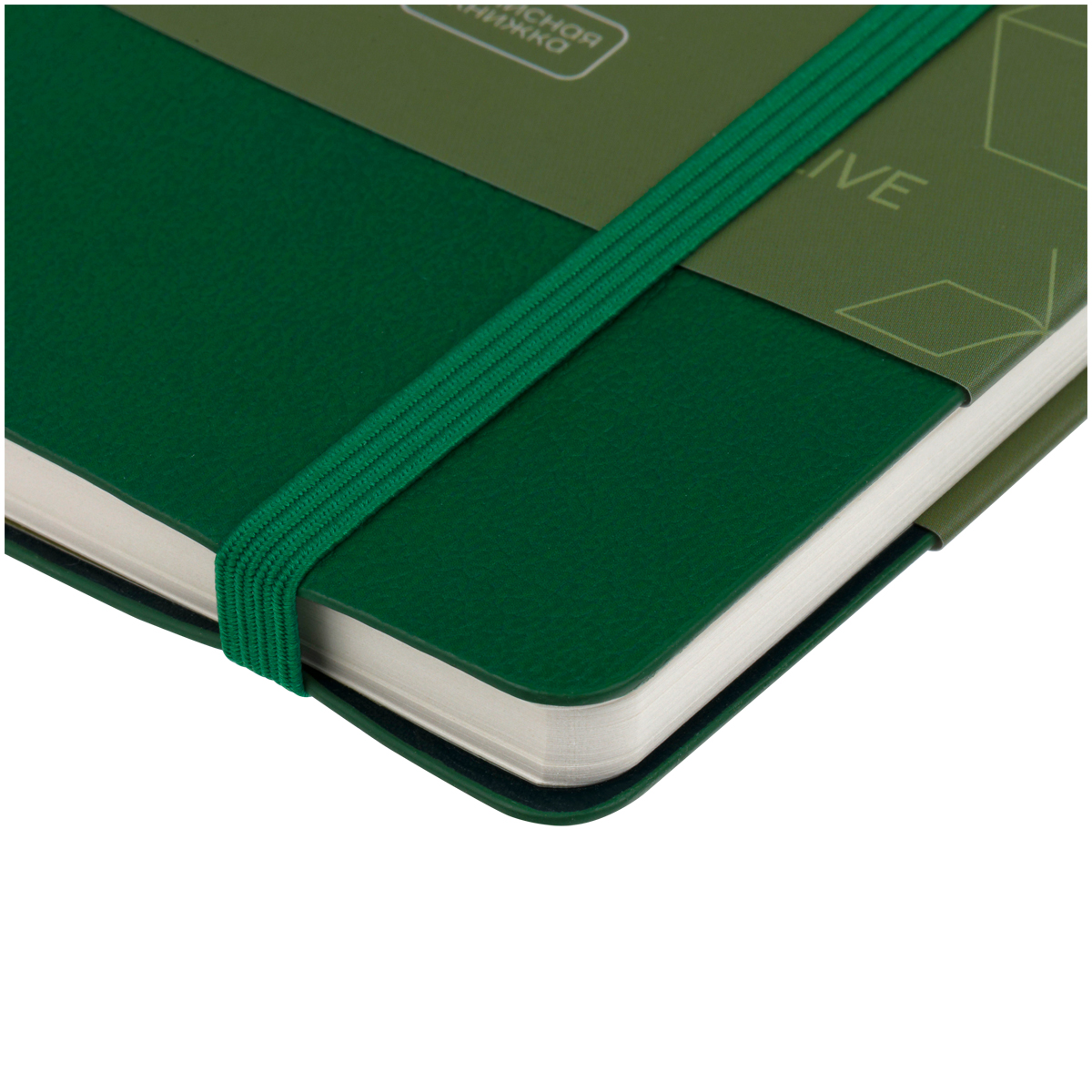 Записная книжка А6 80л. ЛАЙТ, кожзам, Greenwich Line «Classic. Olive», с резинкой, фактурное тиснение, блок в клетку