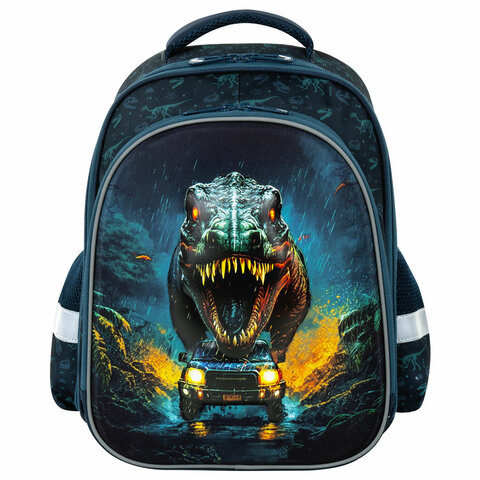 Ранец BRAUBERG KIDS STANDARD, 2 отделения, «Dino chase», 3D панель, 36×28х14 см