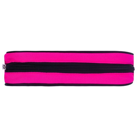 Пенал-косметичка BRAUBERG овальный, полиэстер, «Pink», 22×9×5 см, 229270
