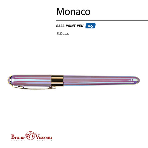 Ручка шариковая BRUNO VISCONTI MONACO PEARL, СИНЯЯ, лавандовый корпус, линия 0.4мм, 2