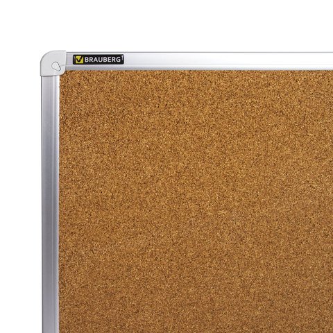Доска пробковая BRAUBERG для объявлений, 45x60 см, алюминиевая рамка,