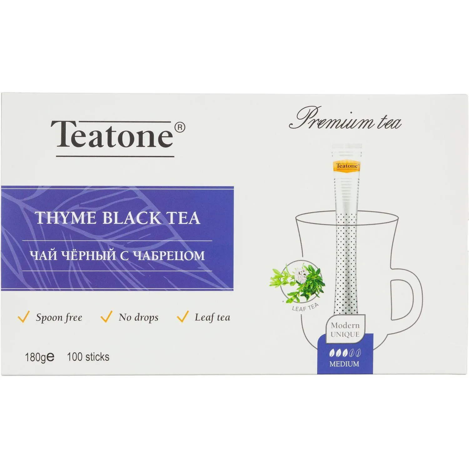 превью Чай Аромат чабреца TEATONE черный в металл.стике, 100шт/уп. 198