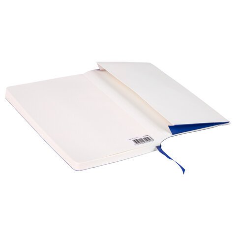 Блокнот А5 (130×210 мм), BRAUBERG ULTRA, под кожу, 80 г/м2, 96 л., клетка, темно-синий
