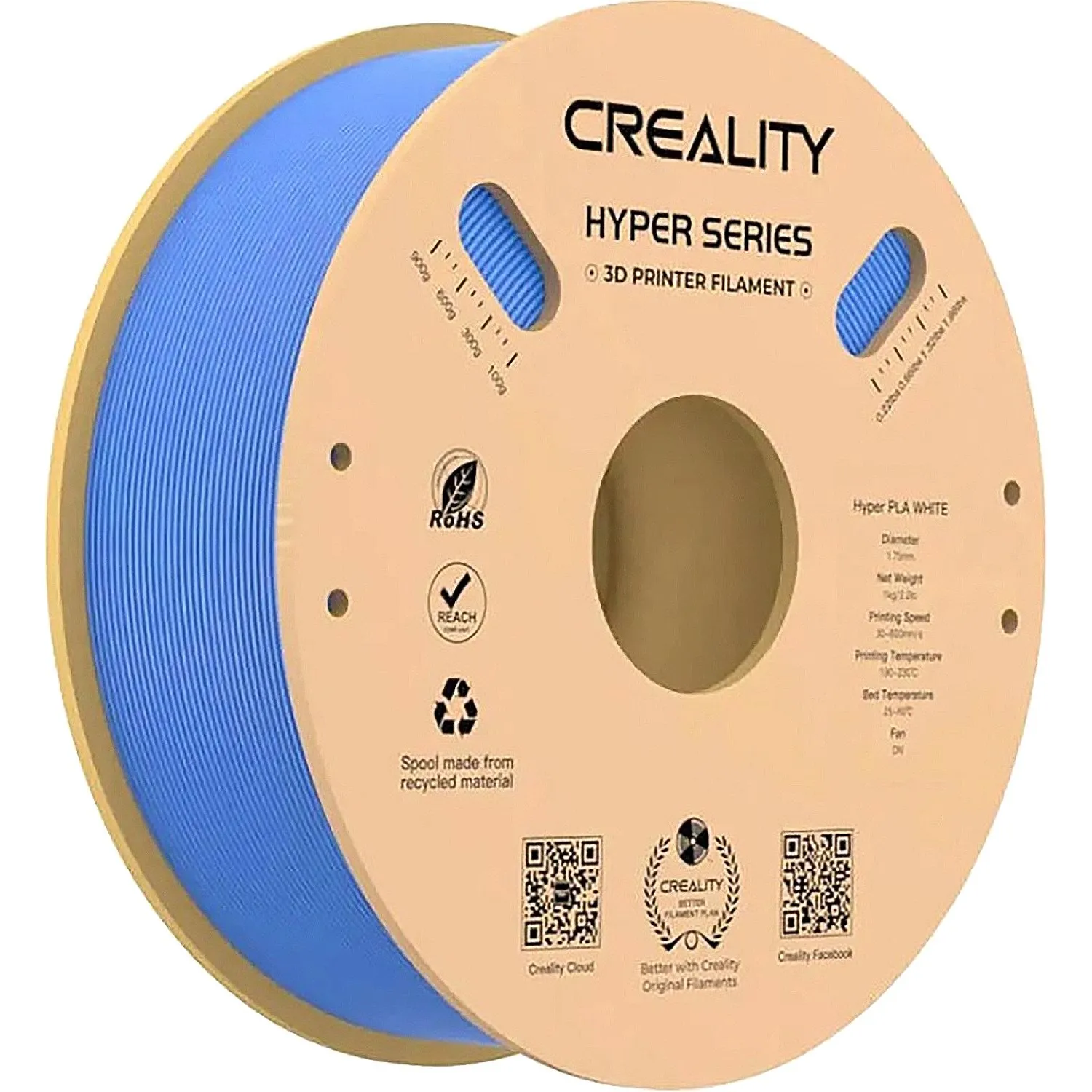 Пластик Hyper PLA- Creality 1.75 м м 1 кг, синяя (3301010341)
