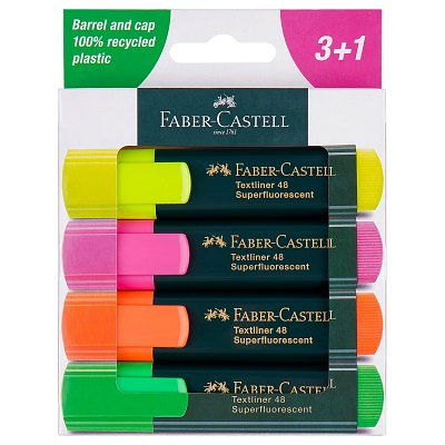 Набор текстовыделителей Faber-Castell «48» 04цв., 1-5мм, картон. уп. 