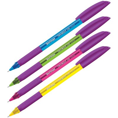 Ручка шариковая Berlingo «Triangle 110 Color» синяя, 0.7мм, грип, корпус ассорти