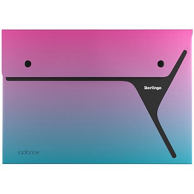 Папка-конверт на 2 кнопках Berlingo «xProject. Radiance» А4, 300мкм, розовый/голубой градиент
