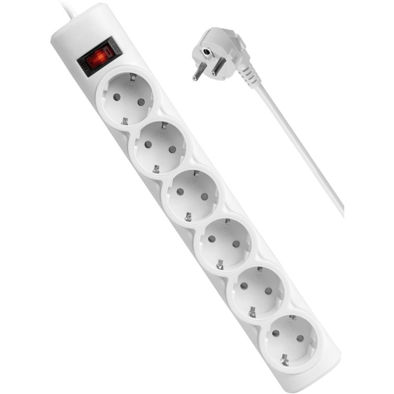 Сетевой фильтр Defender DFS 153 3 м, белый, 6 розеток(99490)